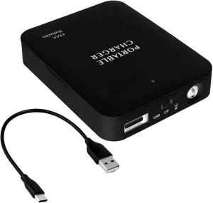 Portable AA Battery Travel Charger Compatible with Philips Georg Jensen TAJS30/00 PowerBank Emergency with LED Safety Light! (Takes 2 AA Batteries,USB Type-C)