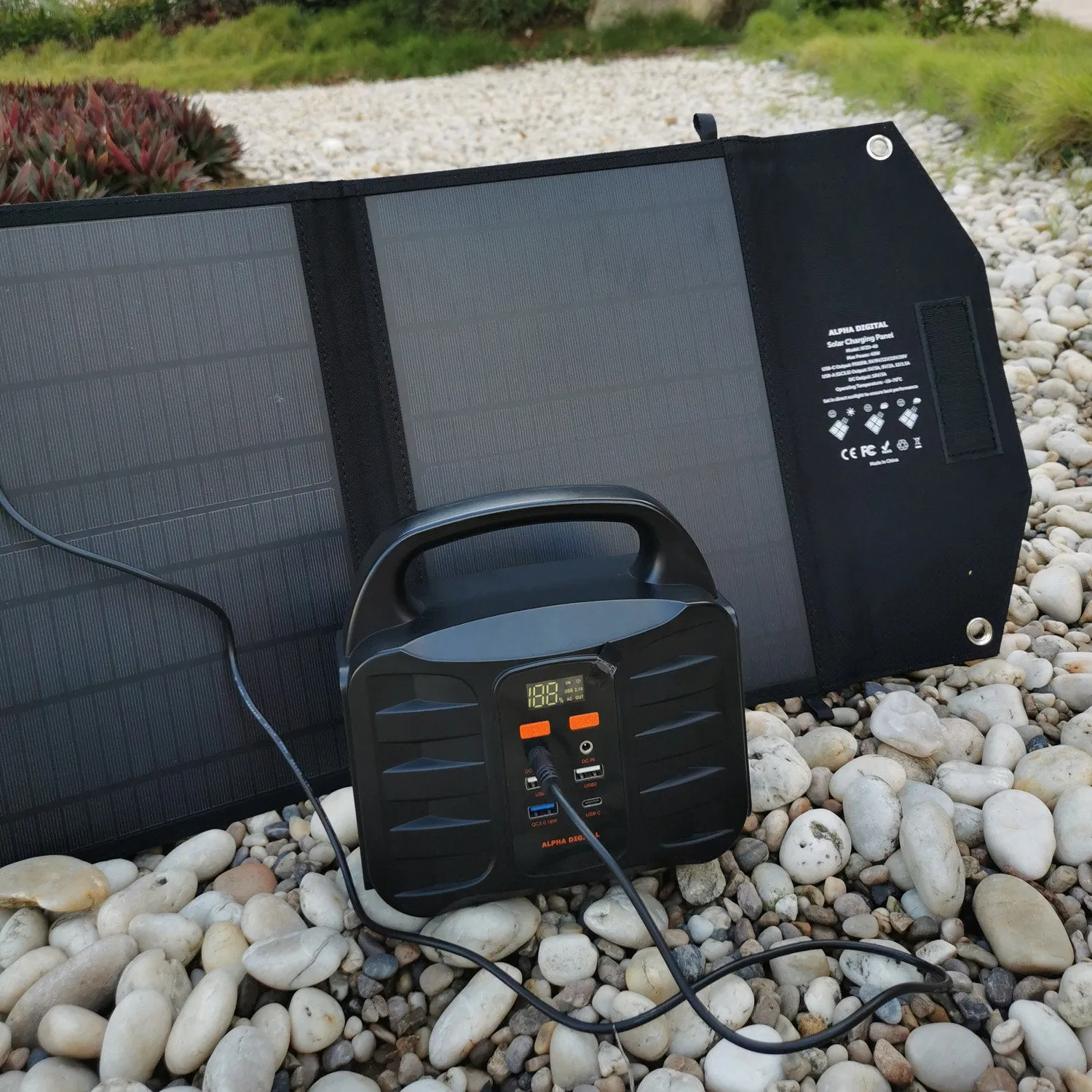 Portable Power Station: 100W, 155Wh/42000mAh & 40W Solar Panel - Combo - 9 Charging Ports with 1x A/C