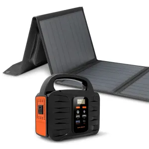 Portable Power Station: 100W, 155Wh/42000mAh & 40W Solar Panel - Combo - 9 Charging Ports with 1x A/C