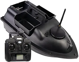 Positioning, RC Boat Intelligent Fishing Bait Boat, 500 M Large Capacity, The RC Boat Speed Boat Double Motor RC Boat,Black,12000MAH