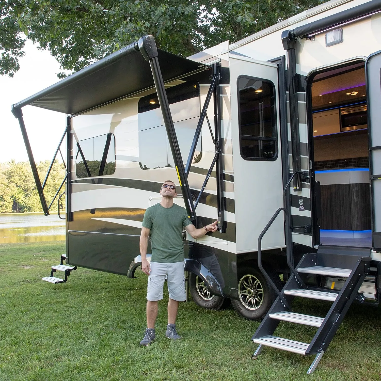 Power and Hybrid Awning Assemblies for 5th Wheel, Travel Trailer and Motorhome RV Awnings
