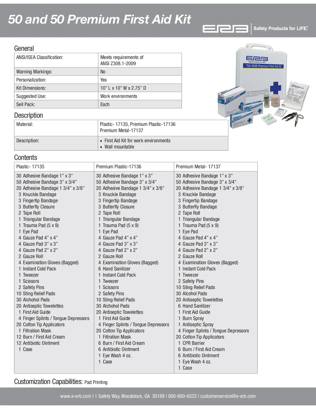 Premium First Aid Kit with Metal Box 1EACH