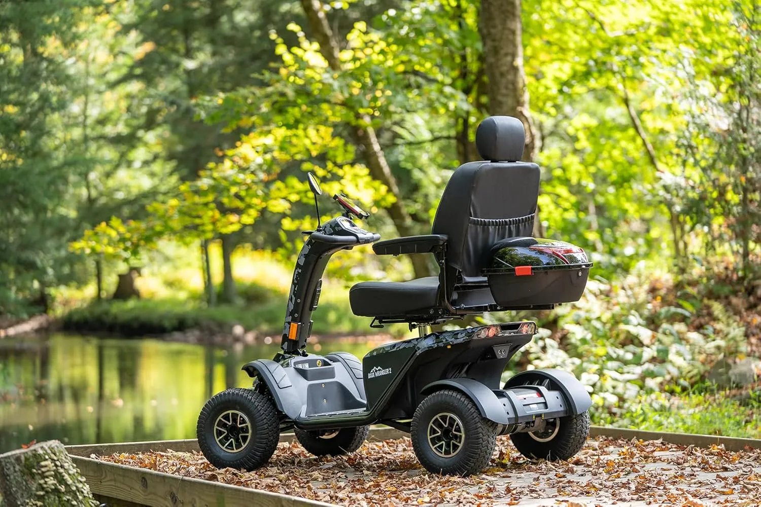 Pride Redesigned Baja Wrangler 2, Heavy Duty Outdoor Mobility Scooter, 450 lbs. Weight Capacity, with 5-Year Extended Warr (Green Machine, 18” x 18-20” Seat, 75 AH Battery)