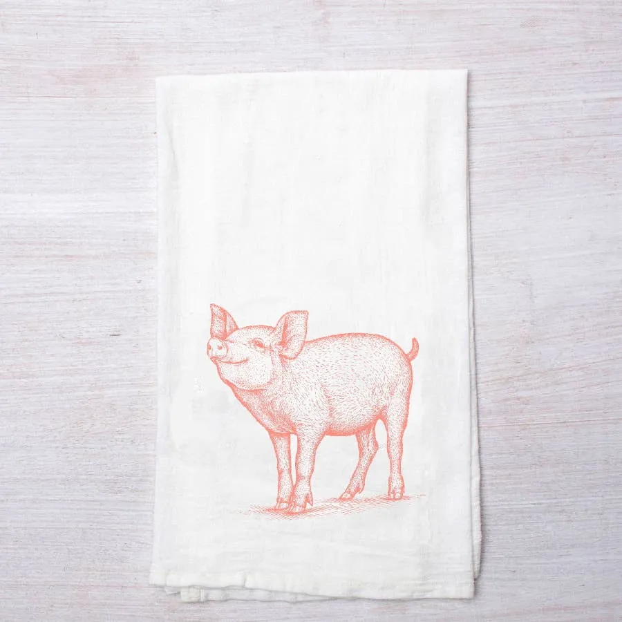 Prize Pig Flour Sack Tea Towel