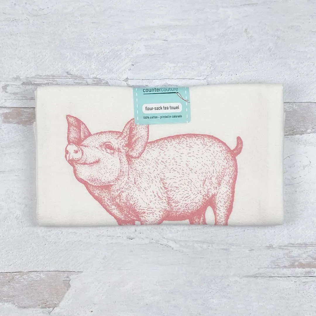 Prize Pig Flour Sack Tea Towel