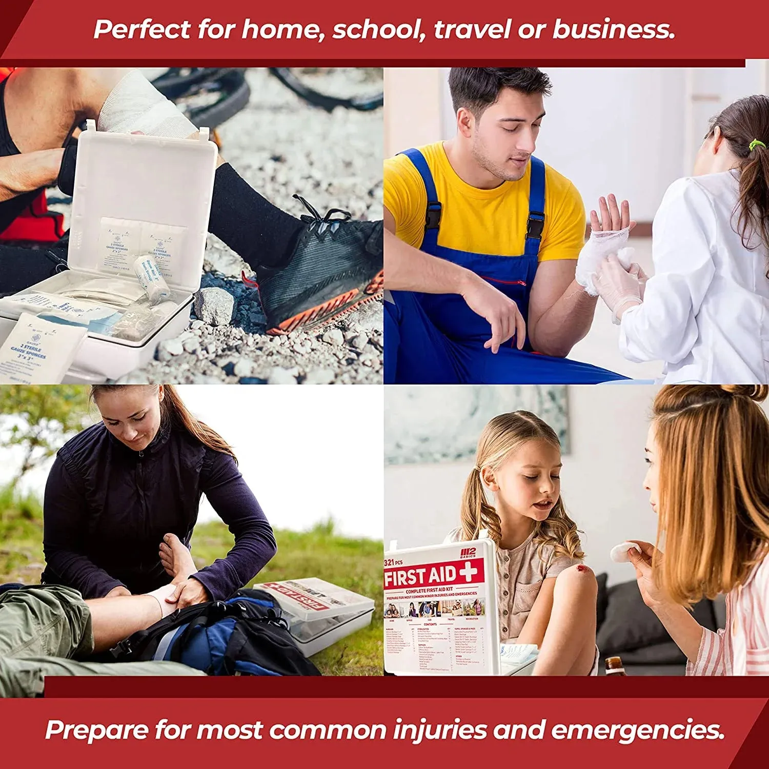 Professional First Aid Kit | FSA/HSA Approved Emergency Medical Supply | Wall-Mountable Hard Case for Home & Business