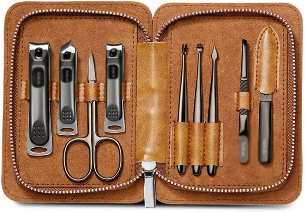 Professional Manicure Kit Stainless Steel Nail Clippers Set Pedicure Set Nail Grooming Kit Travel Nail Tool for Women & Men