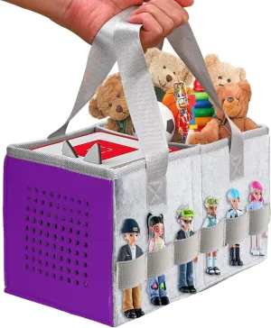 Protective Carry Case for Toniebox Starter Set, Upgraded Folding Case for Toniebox Accessories, Large Size Storages Travel Bag for Kids, Can Hold 30-40 Tonies Figures Characters (Purple)