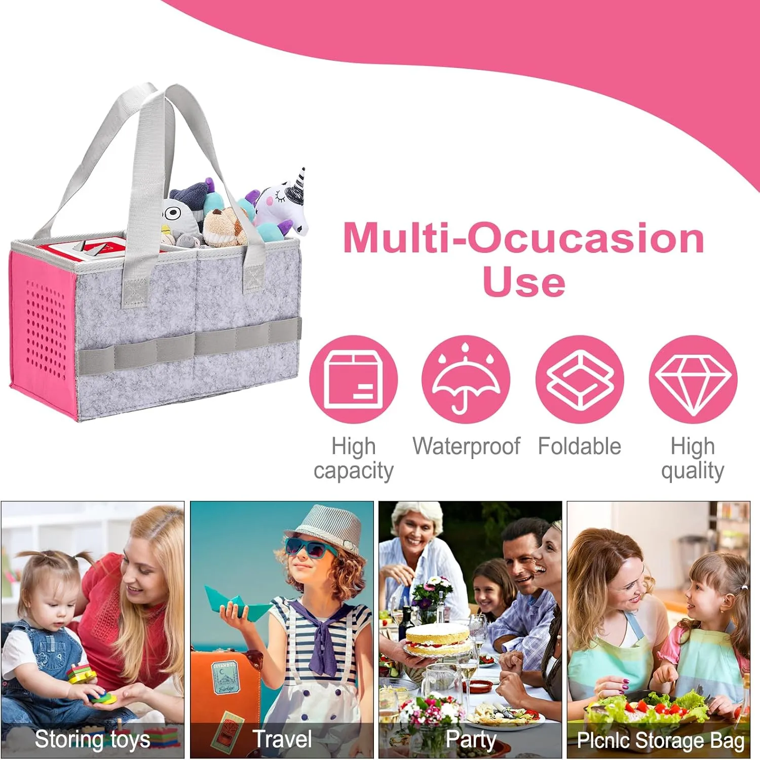 Protective Carry Case for Toniebox Starter Set, Upgraded Folding Case for Toniebox Accessories, Large Size Storages Travel Bag for Kids, Can Hold 30-40 Tonies Figures Characters
