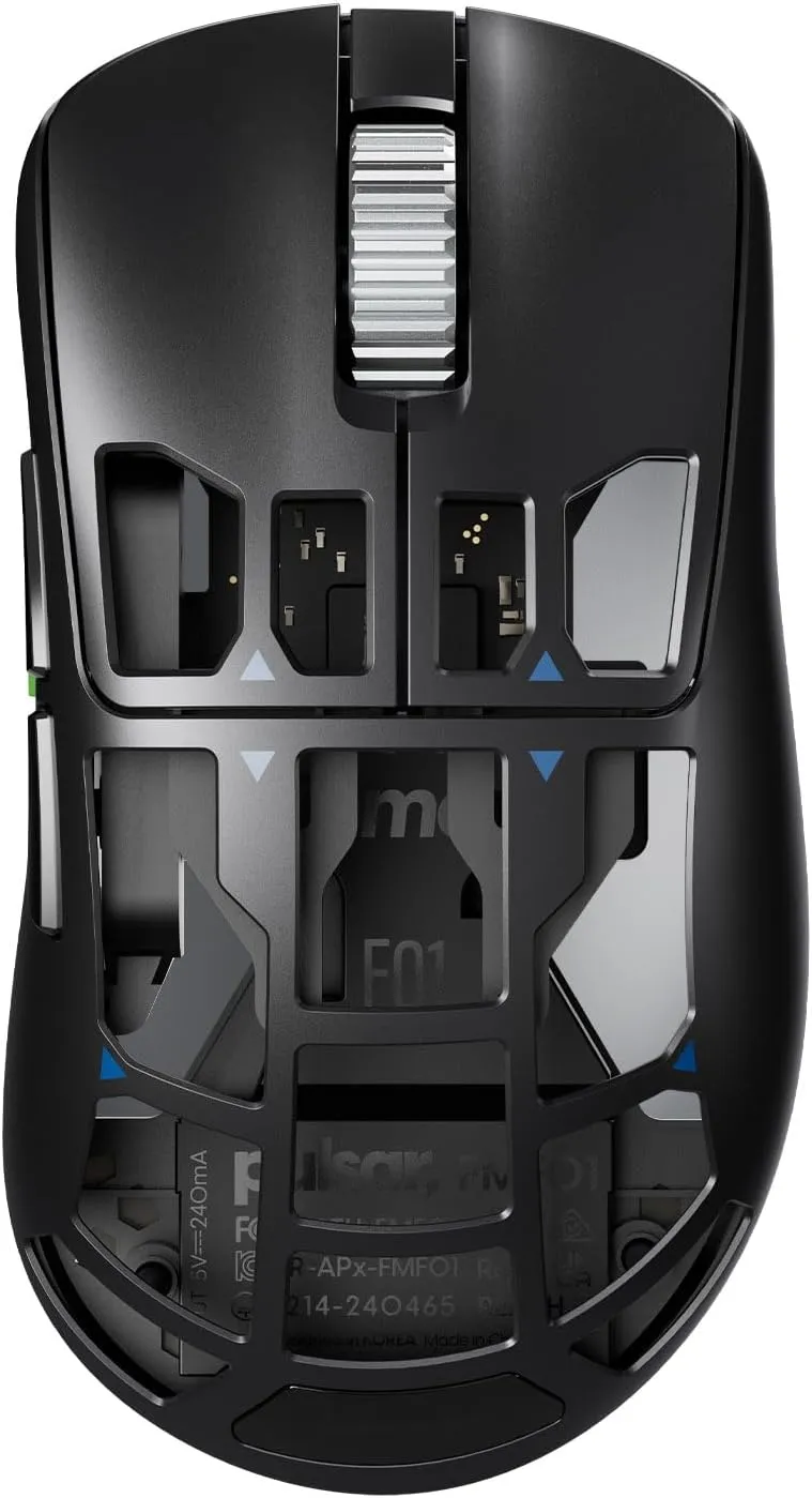 Pulsar Gaming Gears Feinmann F01 Wireless Gaming Mouse, Magnesium Alloy, Ultra Lightweight 1.62 oz (46g), Ergonomic, Optical Switch, 32000 DPI, 750 IPS, XS-1 Sensor, 8k Compatible (Black)