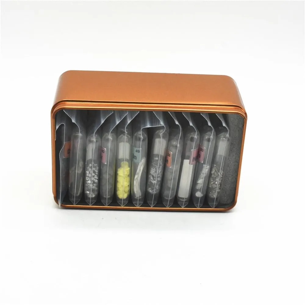 Pure Element Samples Kit for Periodic Table Collection Rare Earths Metals Vials Ampoule Combination Good as Gift for Students, Education, Business Gift, Display, DIYs (Average, 54 Sealed, 1)