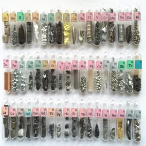 Pure Element Samples Kit for Periodic Table Collection Rare Earths Metals Vials Ampoule Combination Good as Gift for Students, Education, Business Gift, Display, DIYs (Average, 54 Sealed, 1)