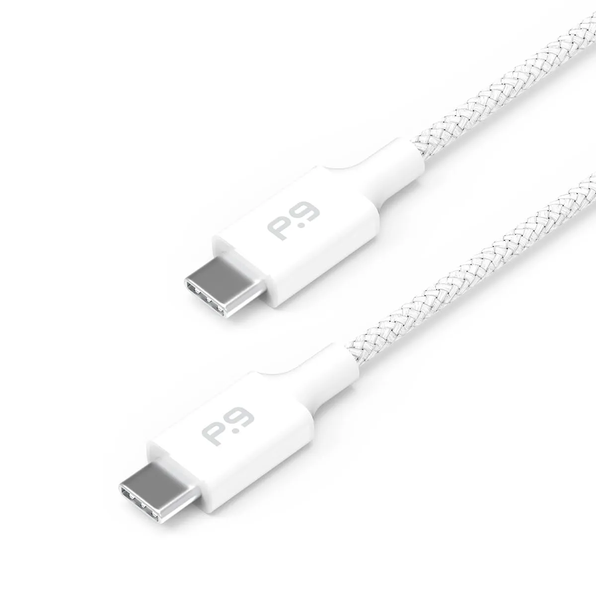PureGear Braided USB-C to C Cable (6ft) Power Delivery Charger Cord for iPhone 16,16Plus,16ProMax, 15, MacBook, iPad Pro 2020, Galaxy S24/S23/S22/S21 Ultra, Pixel9/8/7/6/5, & More USB-C Devices(White)
