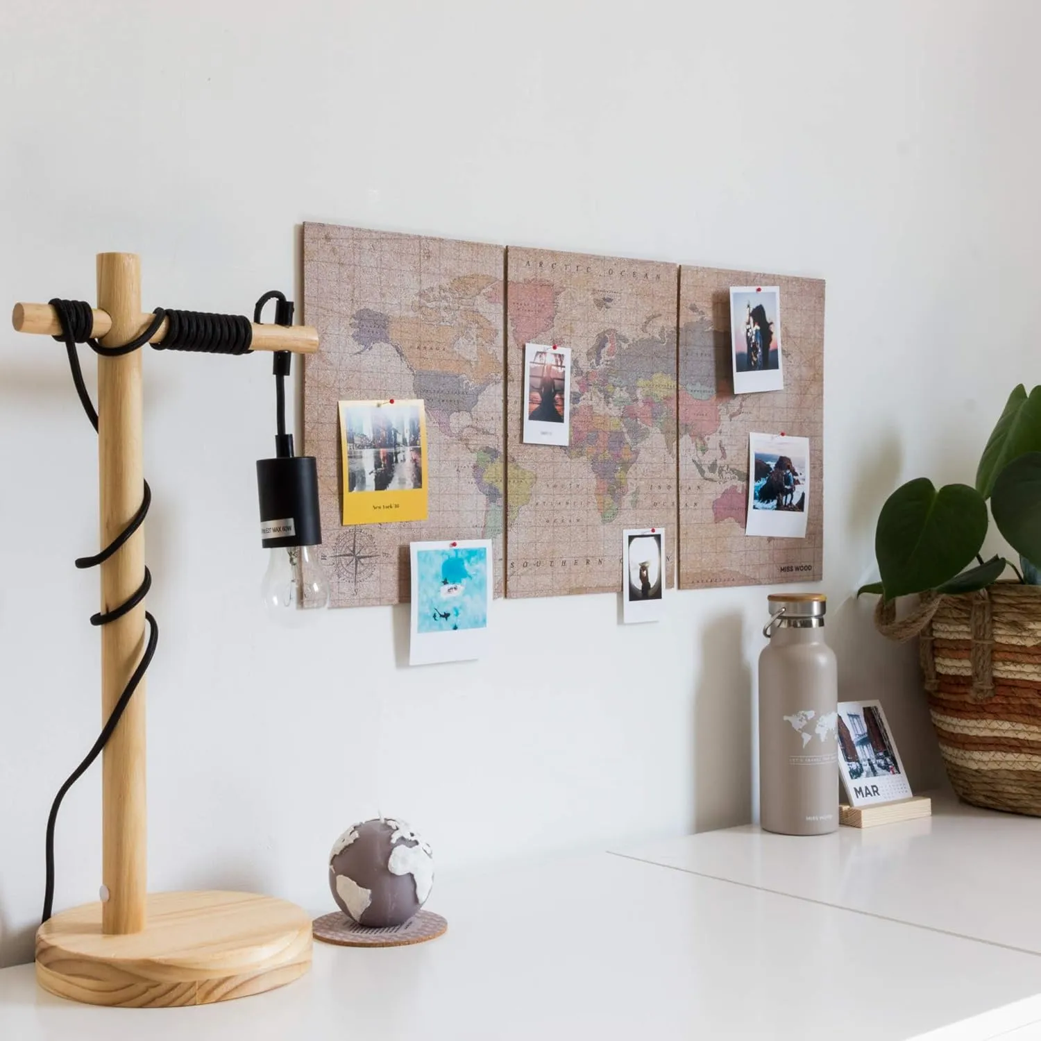 Push Pin Travel Map Kit Includes: Cork World Travel Map, Double Side tape, Pins. Gift for Travelers (Old School, Puzzle M Standard)