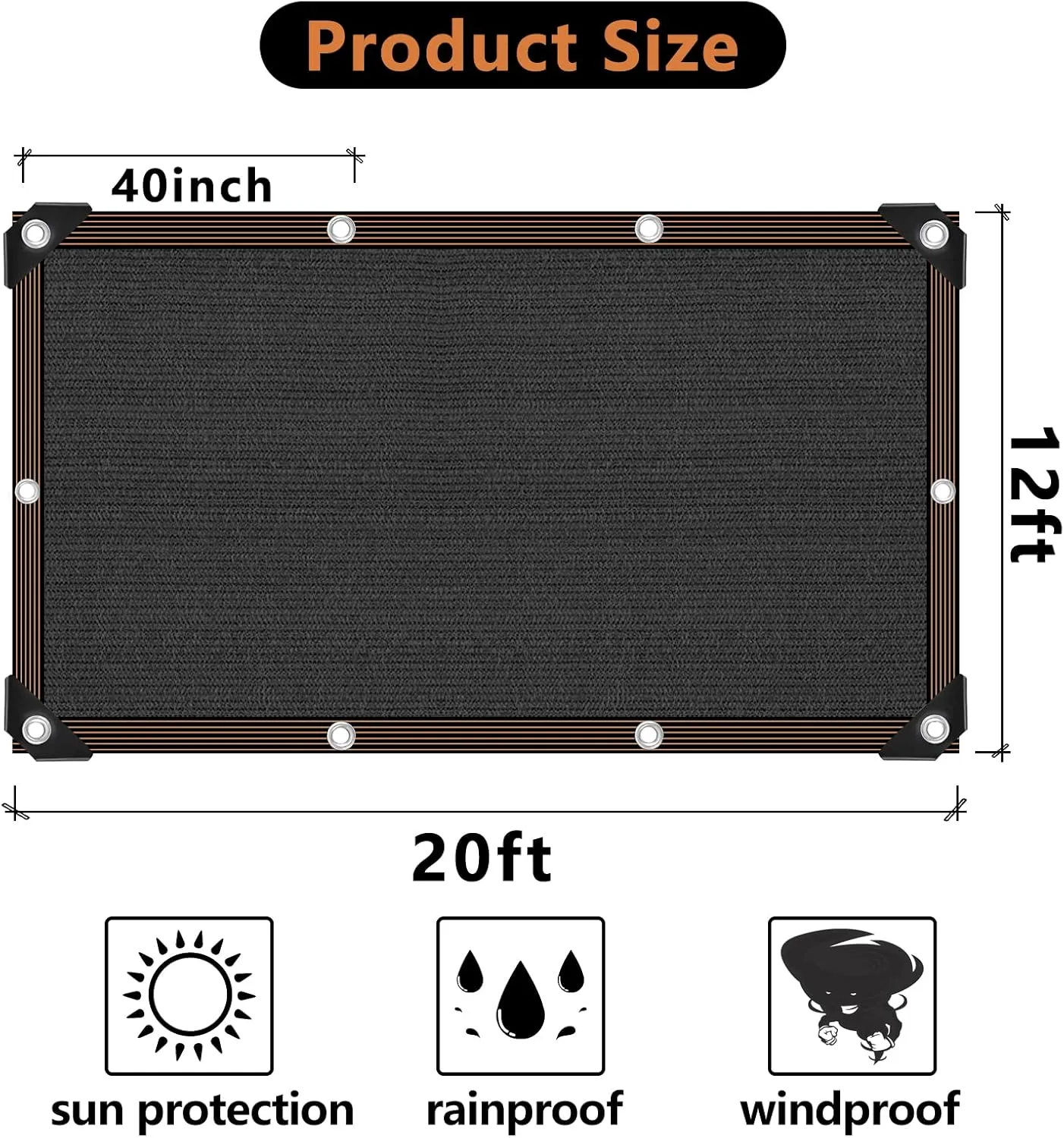 QLOFEI 90% Shade Cloth for Garden -12 x 20 FT Durable Mesh Tarp with Grommets, Sunblock Net for Patio for Plants Greenhouse Outdoor Pergola Sun Shade Neting for Chicken Coop Cover