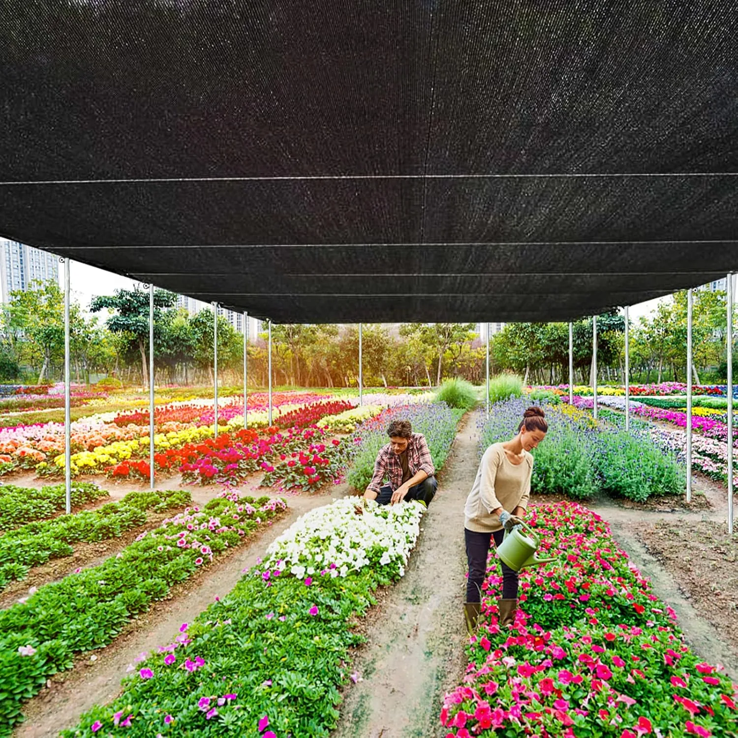 QLOFEI 90% Shade Cloth for Garden -12 x 20 FT Durable Mesh Tarp with Grommets, Sunblock Net for Patio for Plants Greenhouse Outdoor Pergola Sun Shade Neting for Chicken Coop Cover