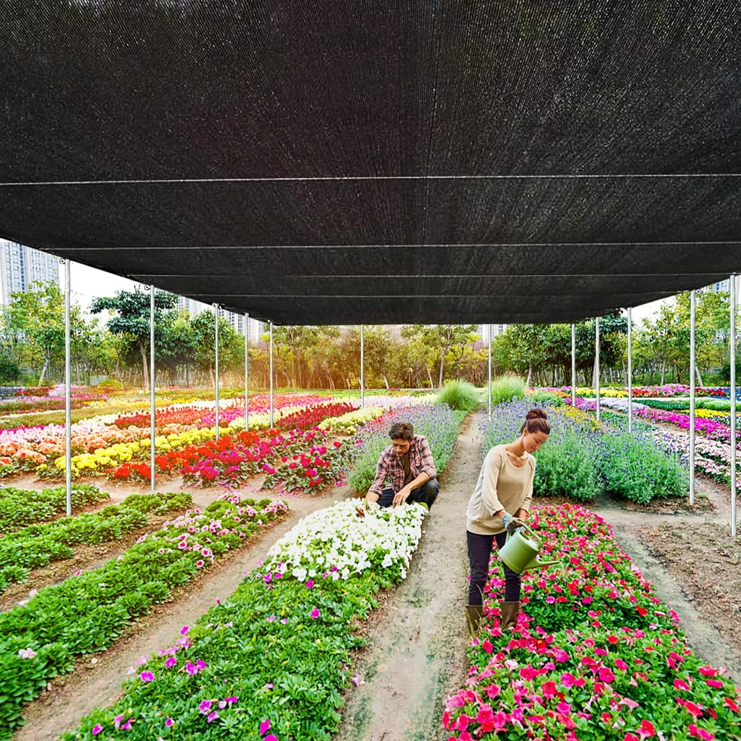 QLOFEI 90% Shade Cloth for Garden -12 x 20 FT Durable Mesh Tarp with Grommets, Sunblock Net for Patio for Plants Greenhouse Outdoor Pergola Sun Shade Neting for Chicken Coop Cover