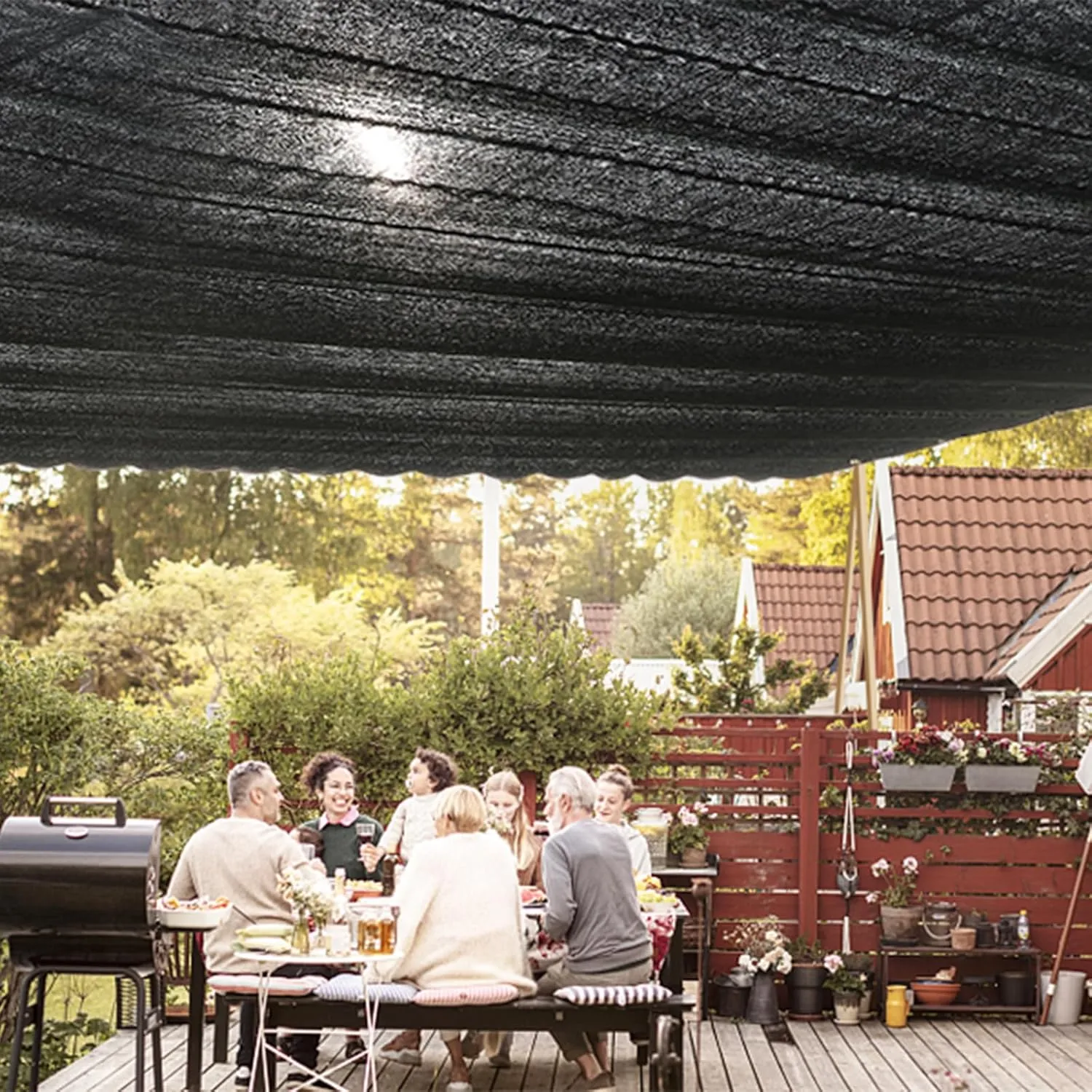 QLOFEI Shade Cloth for Garden, 90% Sunblock Neting Cover Shade Cloth with Grommets, UV Protection Screen for Patio Kennel Chicken Coop Pergola Greenhouse Plants Cover Mesh Tarp, 10x18 FT