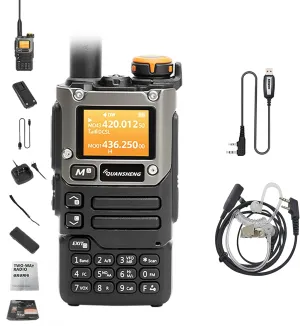 Quansheng UV-K5(8) Radio USB-C Charging Two Way Radio Long Range with NOAA for Adults 5W U/V Dual Band DTMF AM FM Walkie Talkie Rechargeable UV-K6 Air Tube Headset Cable