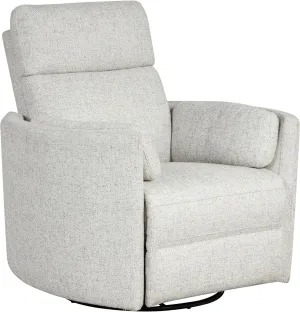 Radius - Natural Beauty Quartz Power Swivel Glider Recliner for Adults with USB and Type-C Ports, Single Sofa Chair for Living Room
