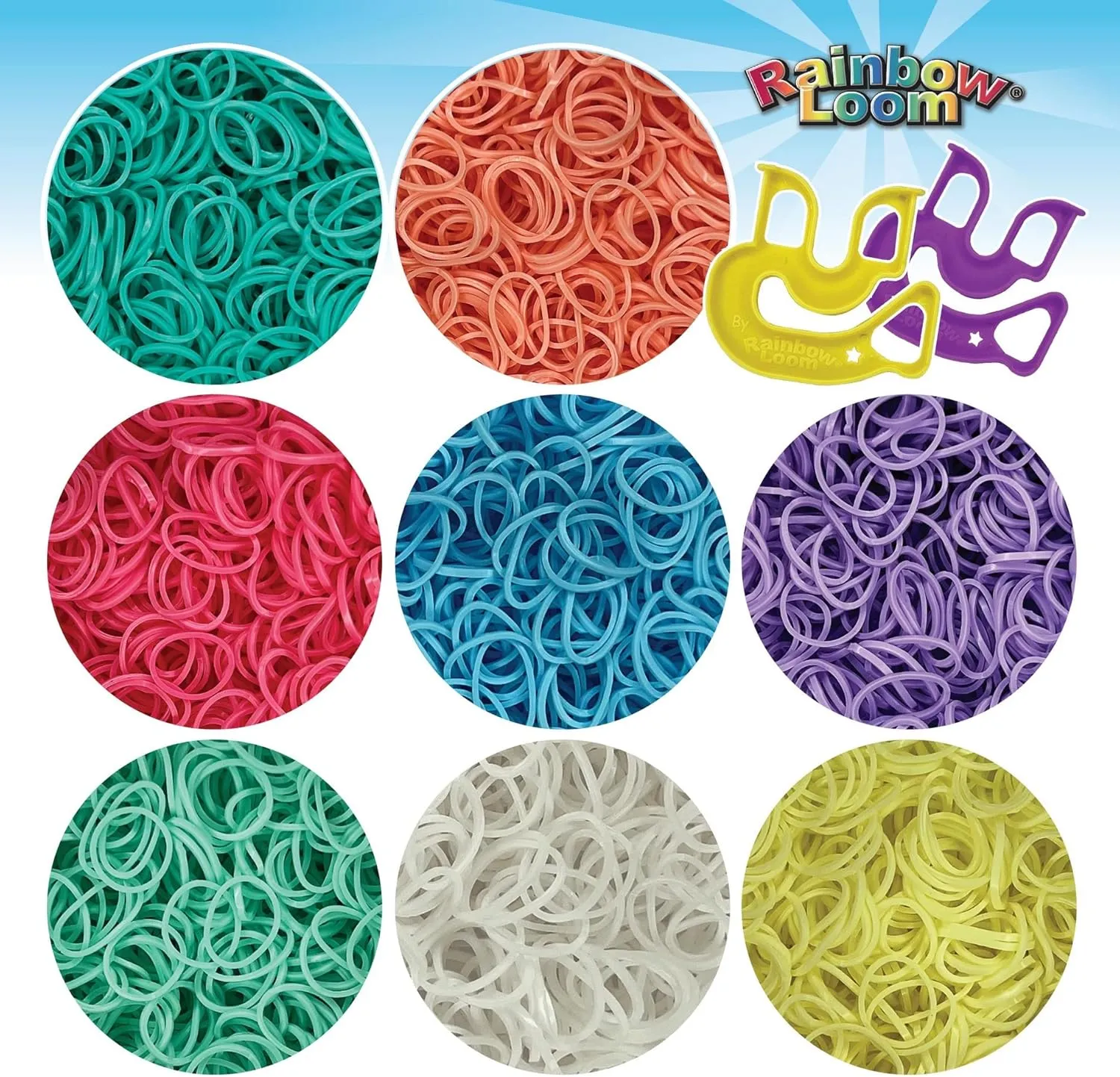 Rainbow Loom® Treasure Box Pastel Edition, 8,000 Rubber Bands in 8 Different Pastel Colors, and a Bonus of 2 Happy Looms, Great Activities for Boys and Girls 7 
