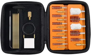 Raiseek Gun Cleaning Kit Rifle Handgun Shotgun Cleaning Kit in Zippered Portable Pouch for .22 .243 .280 .30 .357 .40 .45 Cal 12GA 20GA