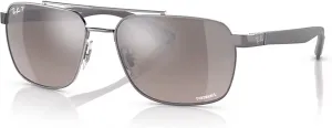 Ray-Ban RB3701 Rectangle Sunglasses for Men   BUNDLE With Designer iWear Eyewear Kit