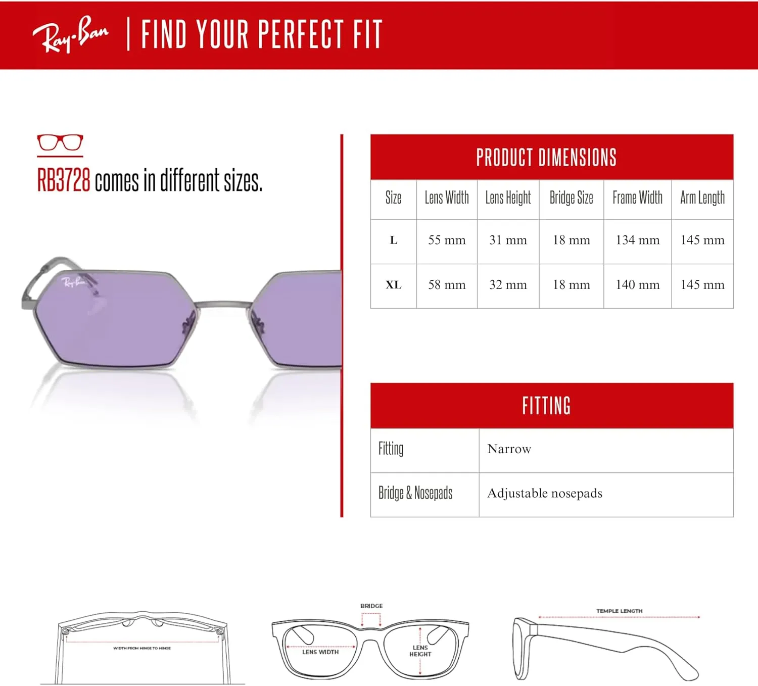Ray-Ban RB3728 Yevi Hexagonal Sunglasses For Men For Women   BUNDLE With Designer iWear Complimentary Eyewear Kit