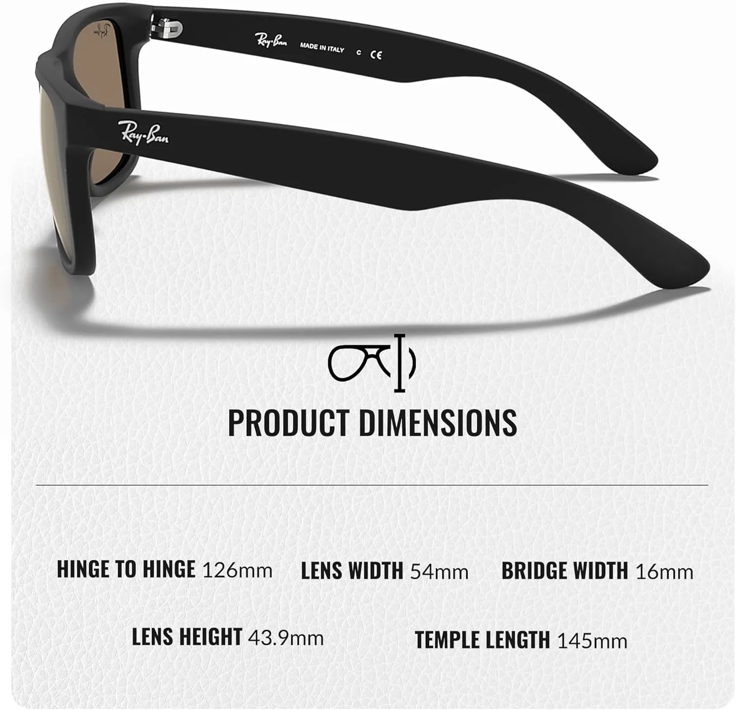 Ray-Ban RB4165 JUSTIN Color Mix Square Shape Sunglasses With Eyewear Kit Bundle - High Bridge Fit - Square Sunglasses