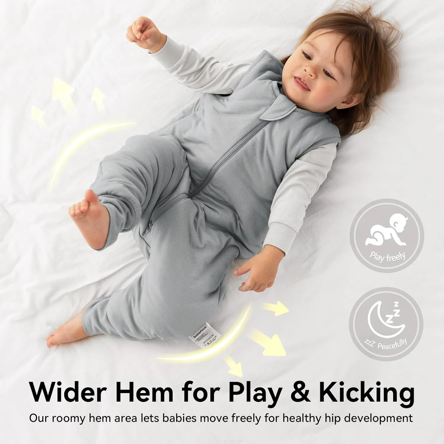Rayon Made from Bamboo Sleep Sack 12-24 Months 0.5 Tog Ultra Soft Summer Toddler Sleep Sack 1t-2t with Feet 2-Way Zipper Lightweight Sleeping Bag Baby Wearable Blanket (2 Pack)-Pink & Gray