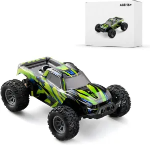 RC Drift Car, 1:32 2.4G Remote Control Electric Mini Racing Off-Road Car Model with Lights Kit, Drift Off-Road Vehicle Model Halloween Surprising for Adults (RTR Version/Green)