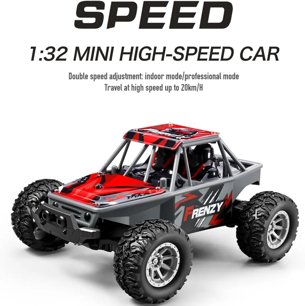 RC Off-Road Vehicle Model, 1/32 Scale 4WD Mini Electric 2.4G Remote Control High Speed Drift Off-Road, Mini Racing Drift Car for Adults