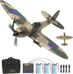 RC Plane 3 Channel Remote Control Airplane, 2.4GHz 6-Axis Gyro Stabilizer RTF Glider, Easy to Fly for Kids 8-12 Beginners, Carbon Fiber Strengthened Structure, Long Flight Time