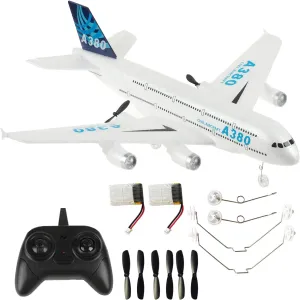 RC Plane Remote Control Airplane 2.4Ghz DIY 3 Channels Remote Control Airplane Built in 6-Axis Gyro, A380 RC Aircraft for Kids EPP Foam Glider for Advance