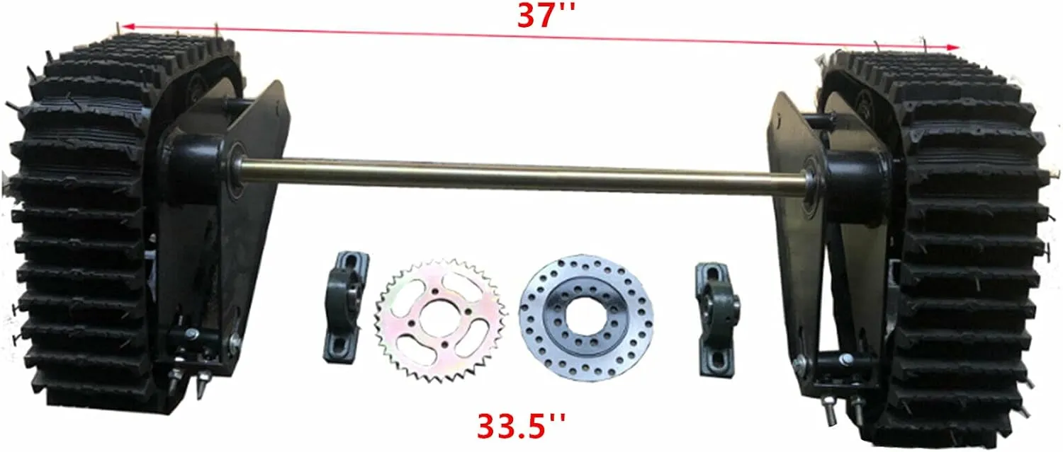 Rear Axle Track Assembly Go Kart Buggy Quad Rear Wheel Axle Shaft Assembly Complete Karting UTV ATV Snow Sand Snowmobile Rear Axle Track Assembly Kit (23.5'' Rear Axle Length)