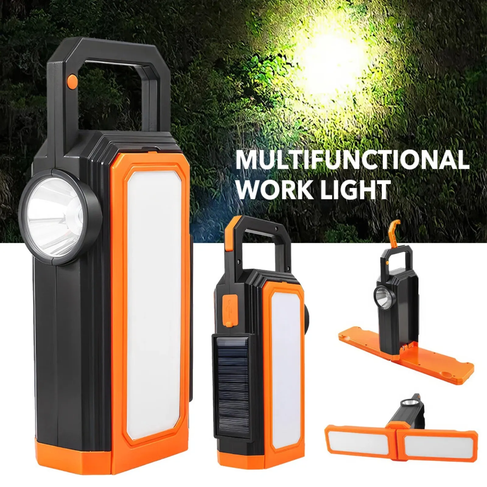 Rechargeable Torch Camping Car Portable Solar Work Light Usb Repair Flood lights