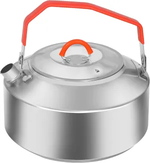 REDCAMP 0.9L Outdoor Camping Kettle, Lightweight Stainless Steel Water Pot with Carrying Bag, Portable Camp Tea Kettle Coffee Pot for Hiking Picnic Camping
