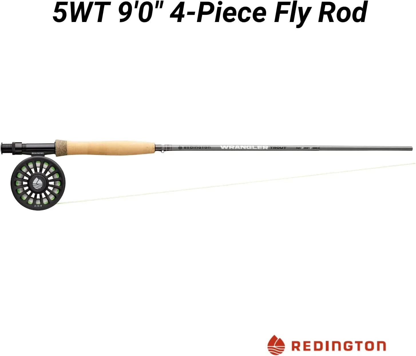 Redington Wrangler Fly Fishing Kit, Medium Fast Action Rod, Crosswater Reel, Fly Line, Leader, & Carrying Case