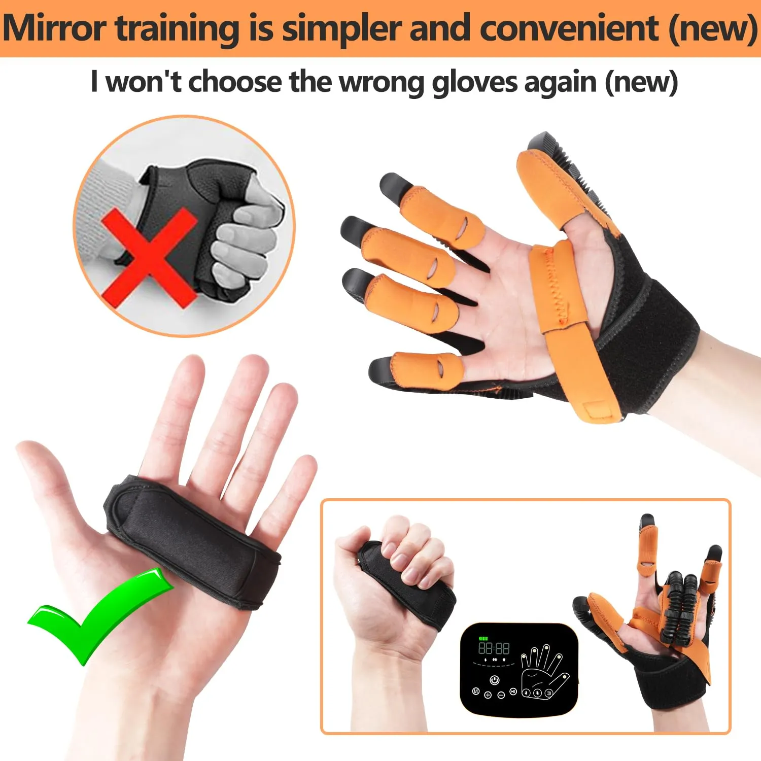 Rehabilitation Robot Gloves,Hand Exercisers For Therapy, Hempiplegia Stroke Paralysis Arthriti Patient Physical Reabilitech (Left Hand -S)