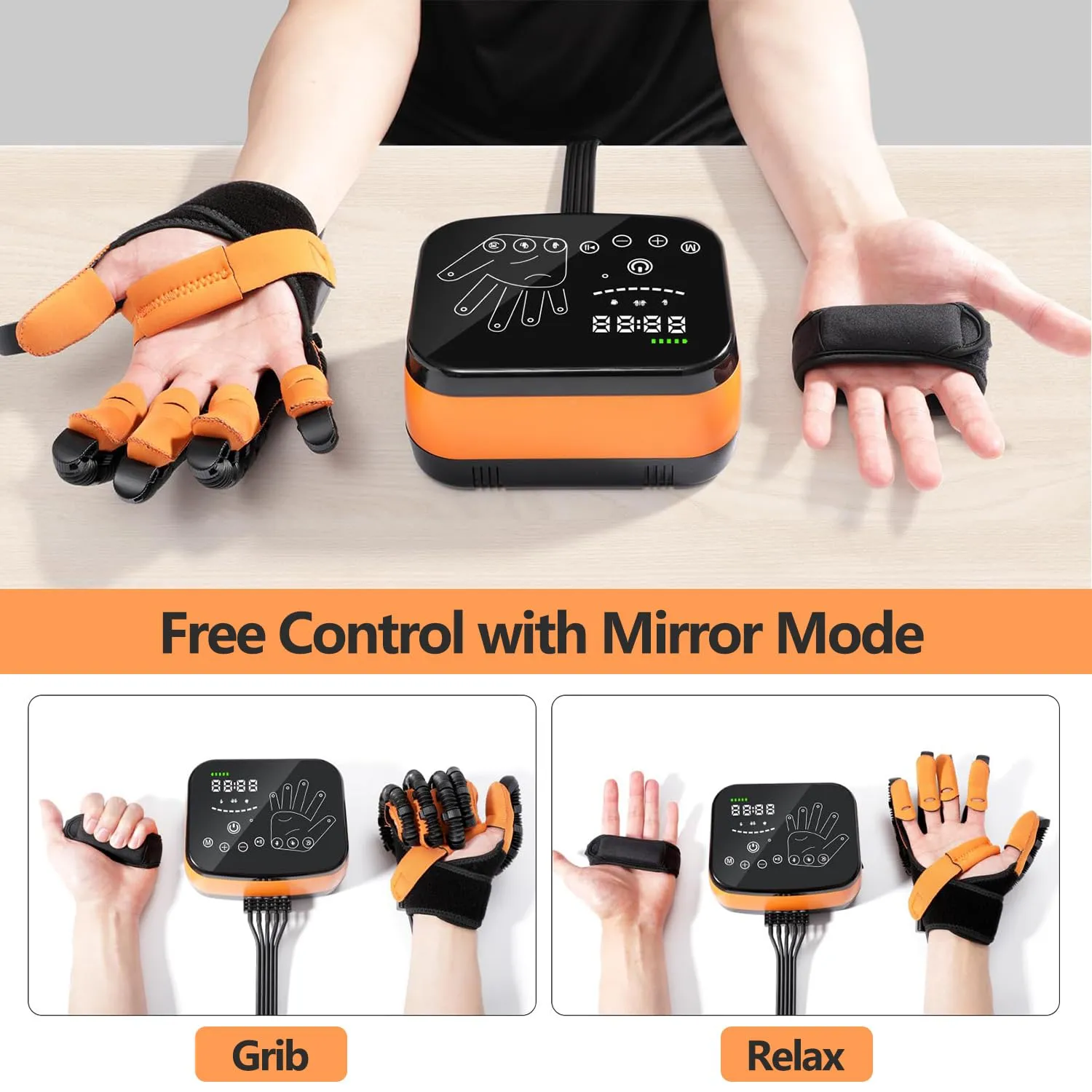 Rehabilitation Robot Gloves,Hand Exercisers For Therapy, Hempiplegia Stroke Paralysis Arthriti Patient Physical Reabilitech (Left Hand -S)