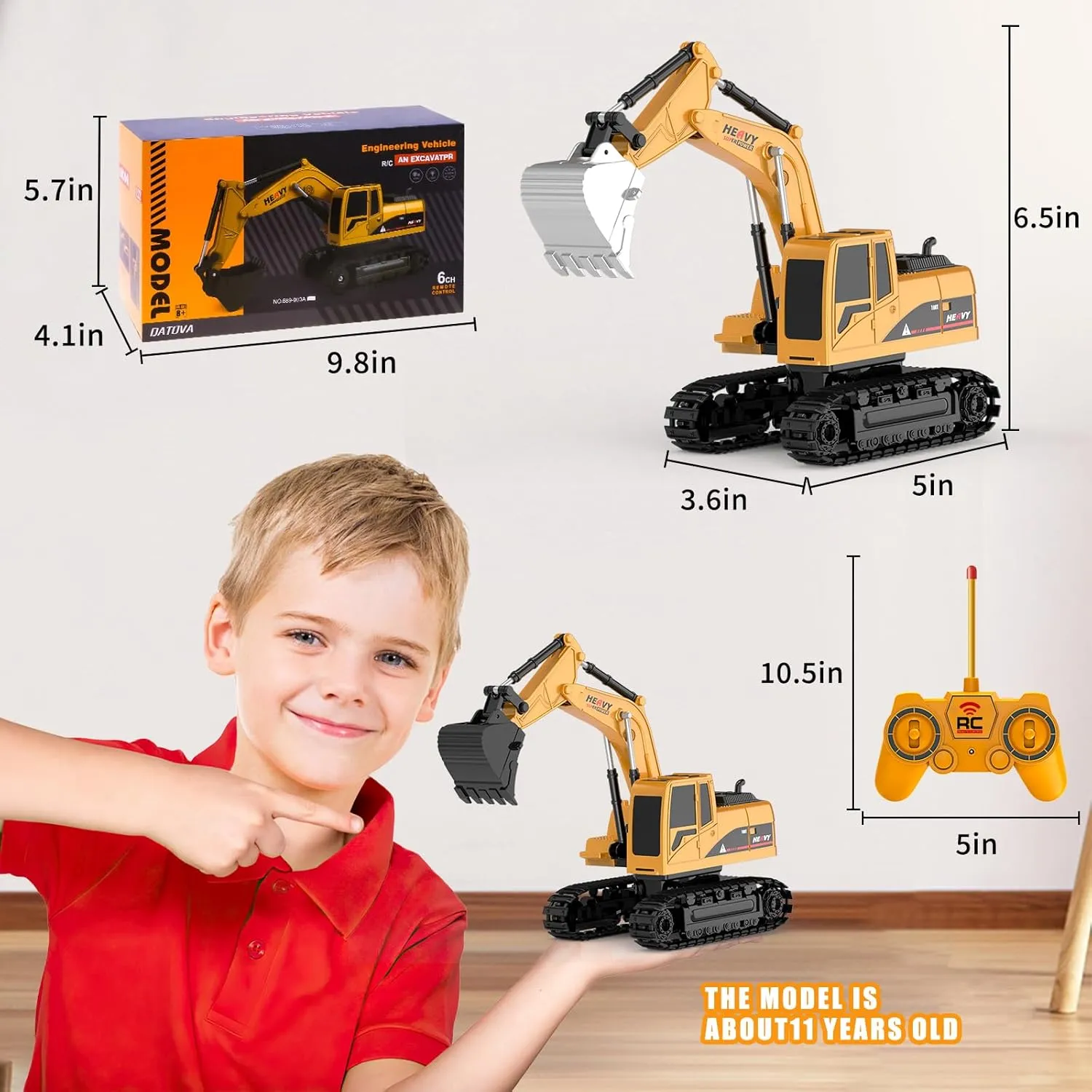 Remote Control Excavator Toys - Excavator Construction Toys for 6 7 8 Years Old Boys, Simulation Mini Excavator, Children's Educational Toys, Christmas and Birthday Gifts for Boys and Girls
