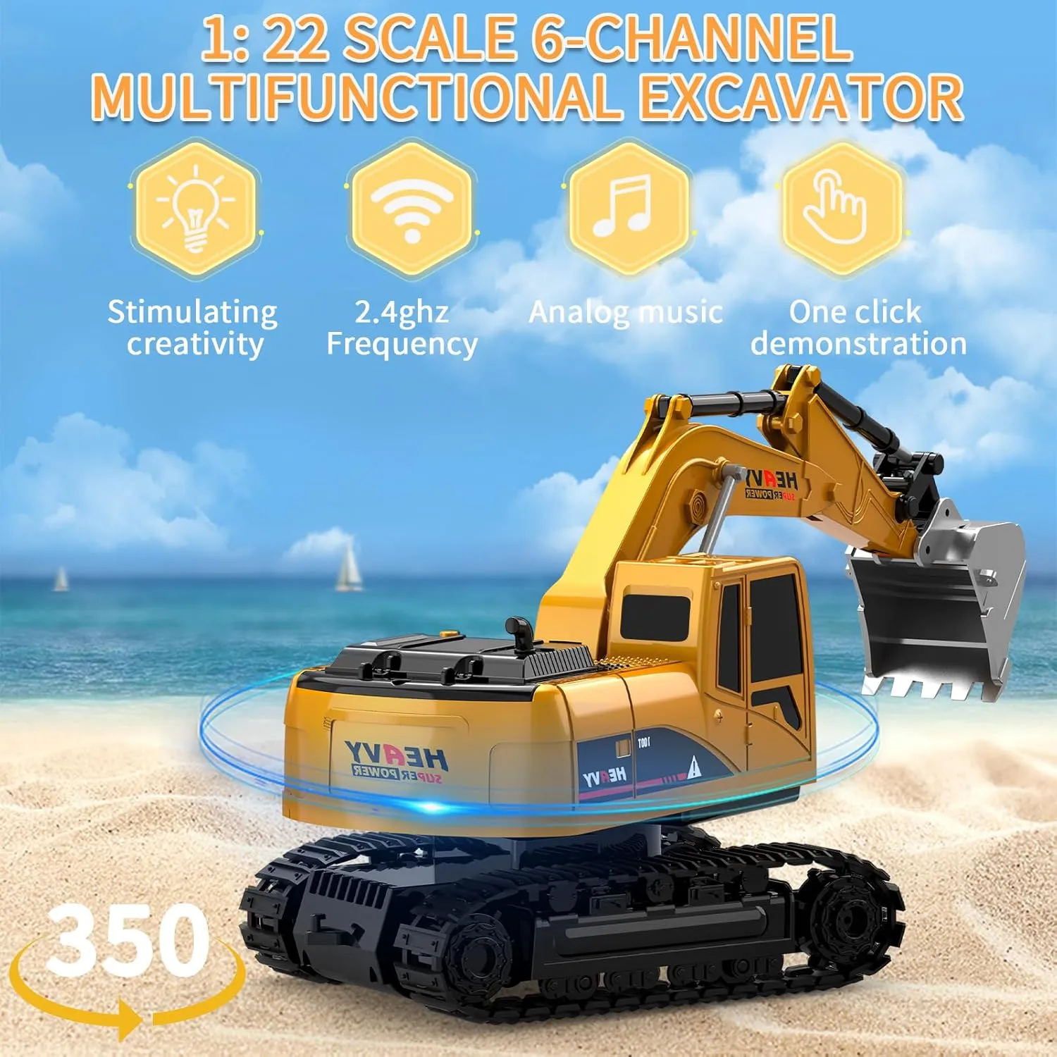 Remote Control Excavator Toys - Excavator Construction Toys for 6 7 8 Years Old Boys, Simulation Mini Excavator, Children's Educational Toys, Christmas and Birthday Gifts for Boys and Girls
