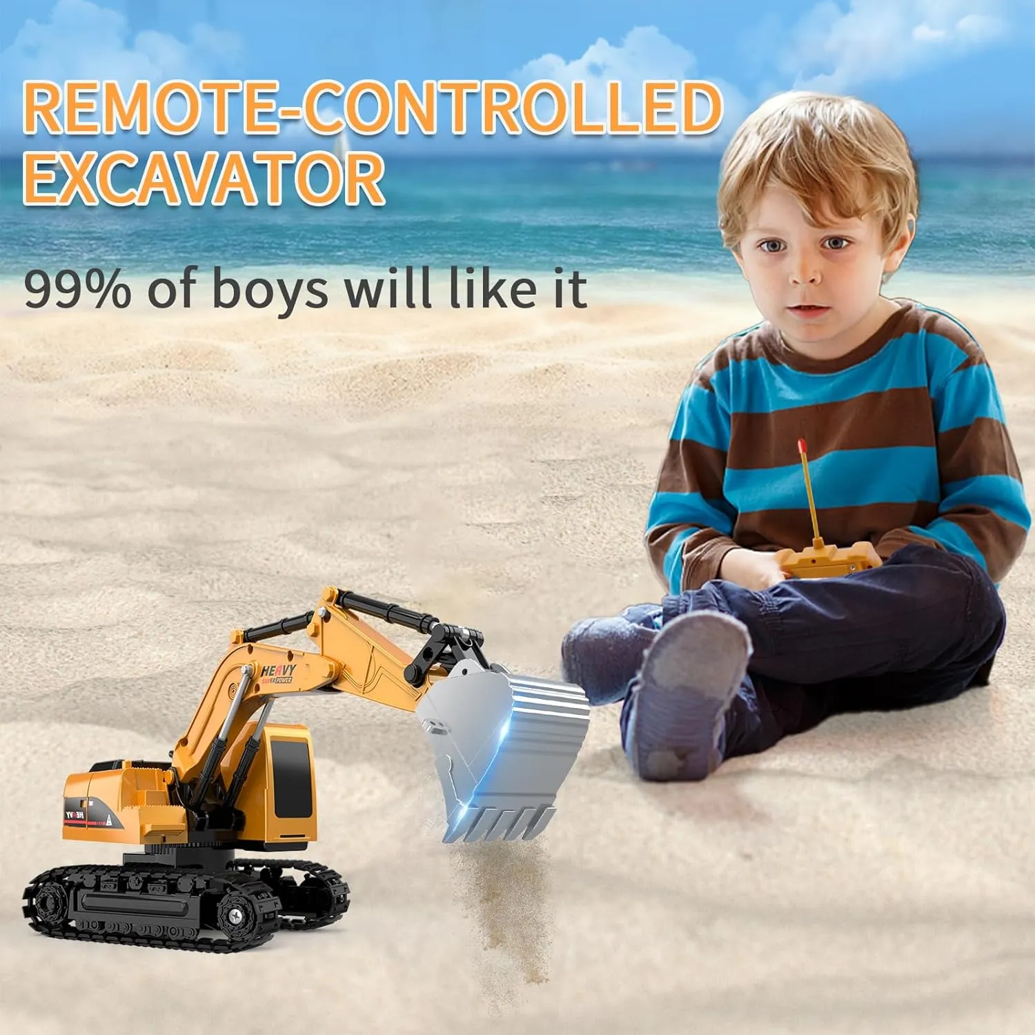 Remote Control Excavator Toys - Excavator Construction Toys for 6 7 8 Years Old Boys, Simulation Mini Excavator, Children's Educational Toys, Christmas and Birthday Gifts for Boys and Girls