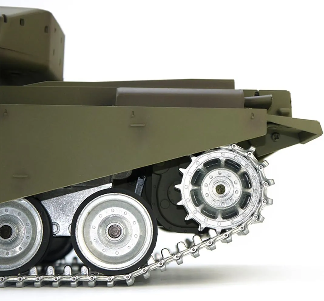 Remote Control Tank with Lights, 1/16 Scale 2.4G Full-Proportional Mini Electric RC Tank, RC Cars Model Kit Creative Gifts for Adults - RTR