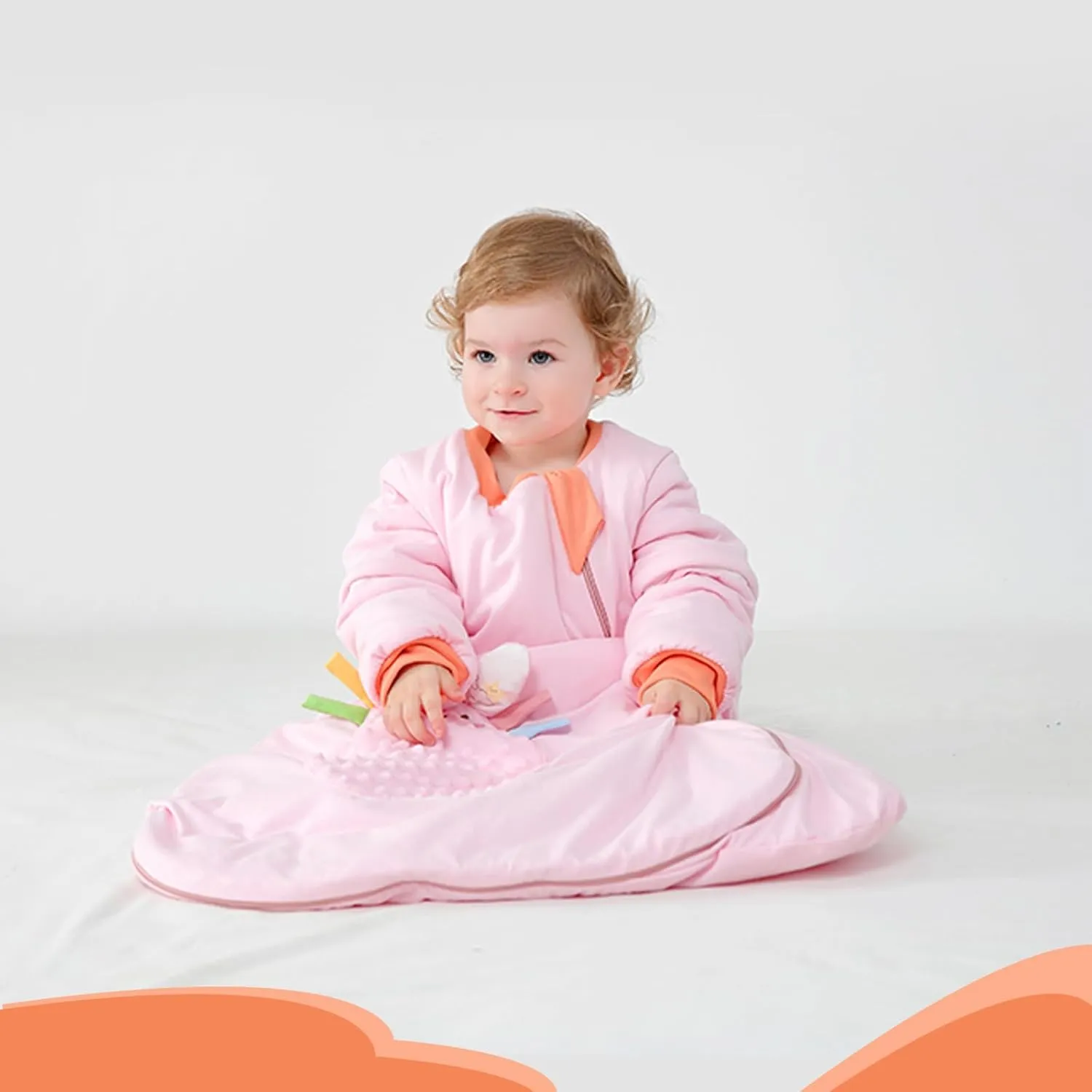 Removable Sleeve Baby Winter Sleep Sack with 2-Way Zipper 100% Cotton Infant Wearable Blanket 2.5 TOG