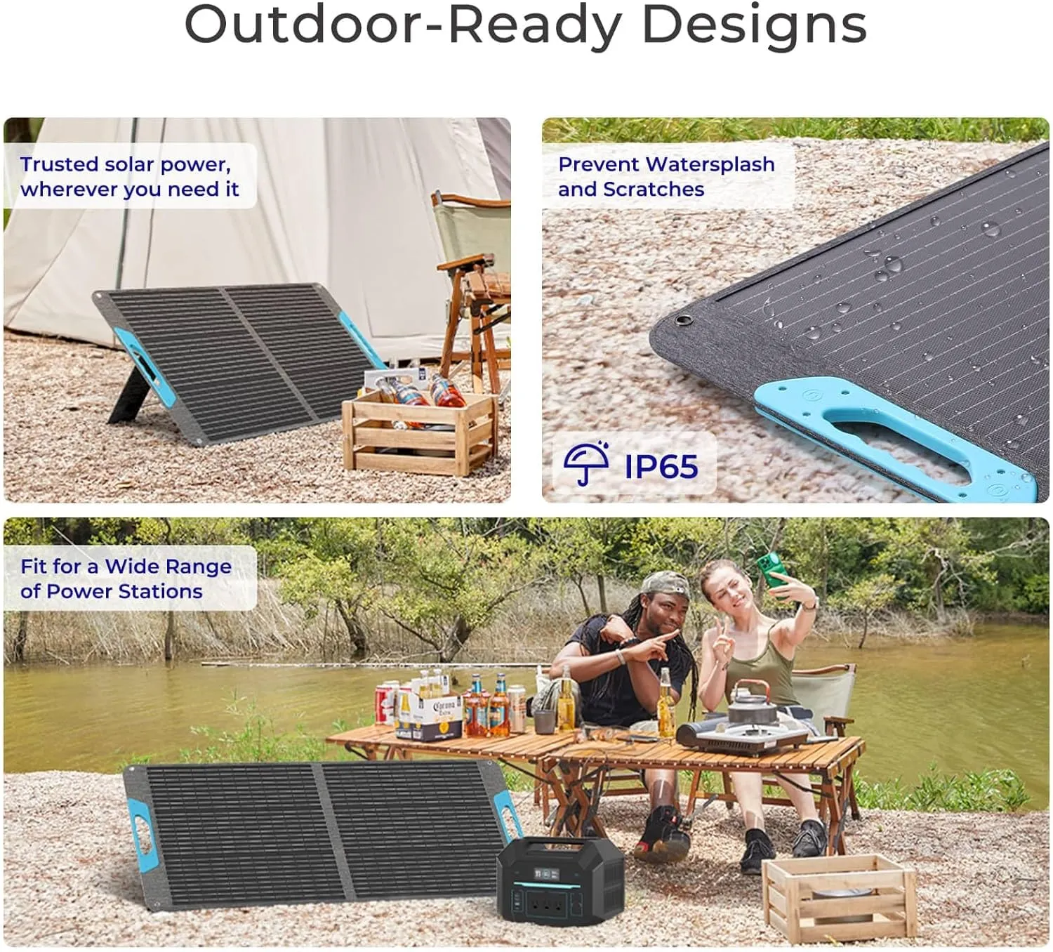 Renogy E.Flex-CORE 100W Portable Solar Panel, IP65 Waterproof Solar Charger for Camping, Fishing, Outdoor and RV