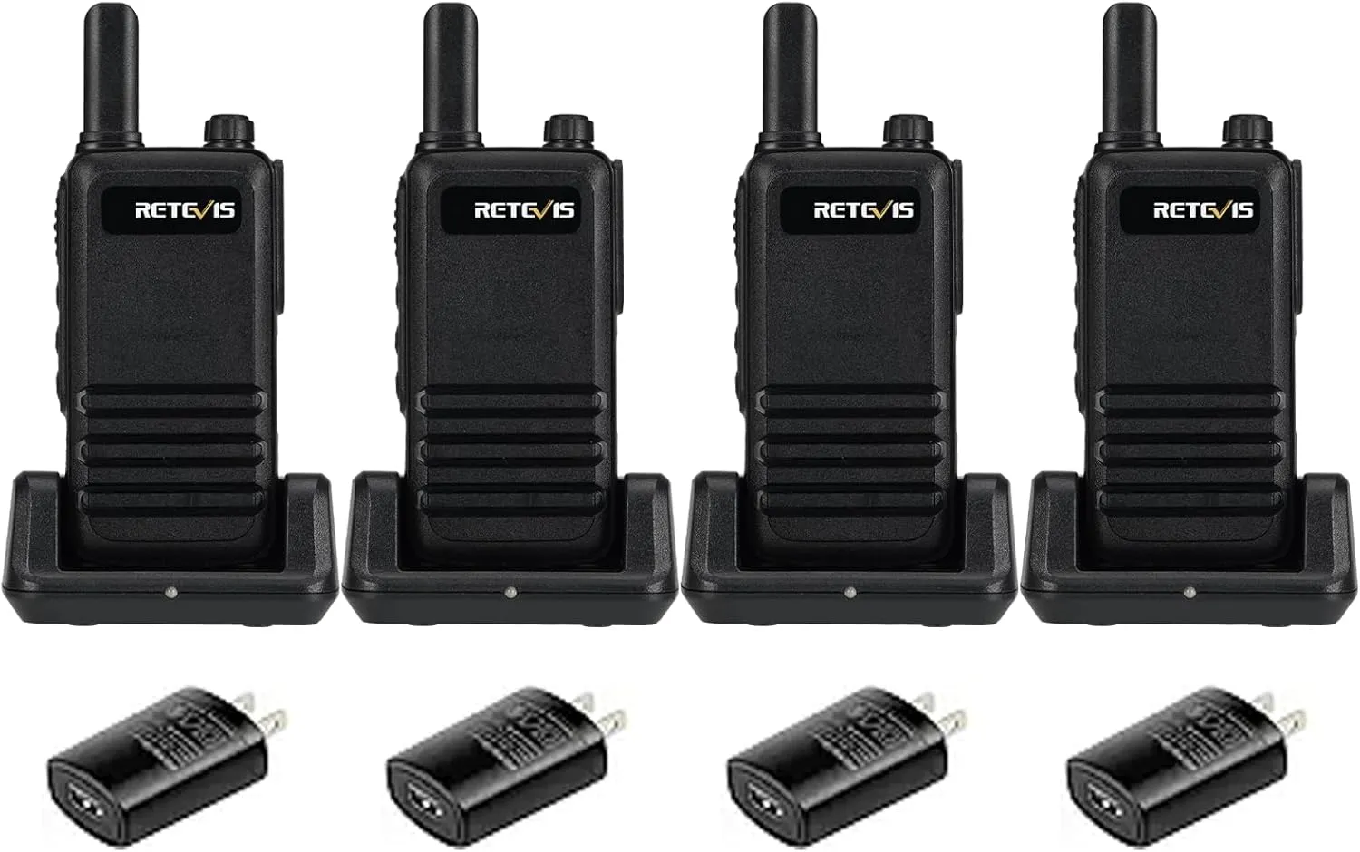Retevis RB47 Waterproof Walkie Talkies for Adults,Rugged Two Way Radio,Hands Free,SOS Alarm,Rechargeable 2 Way Radio for Camping Hiking(4 Pack)