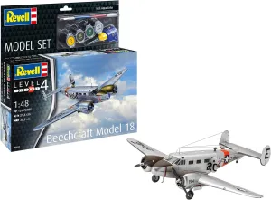 Revell Model Set 63811 Beechcraft Model 18 1:48 Scale Unbuilt/Unpainted Plastic Model Kit with Accessories