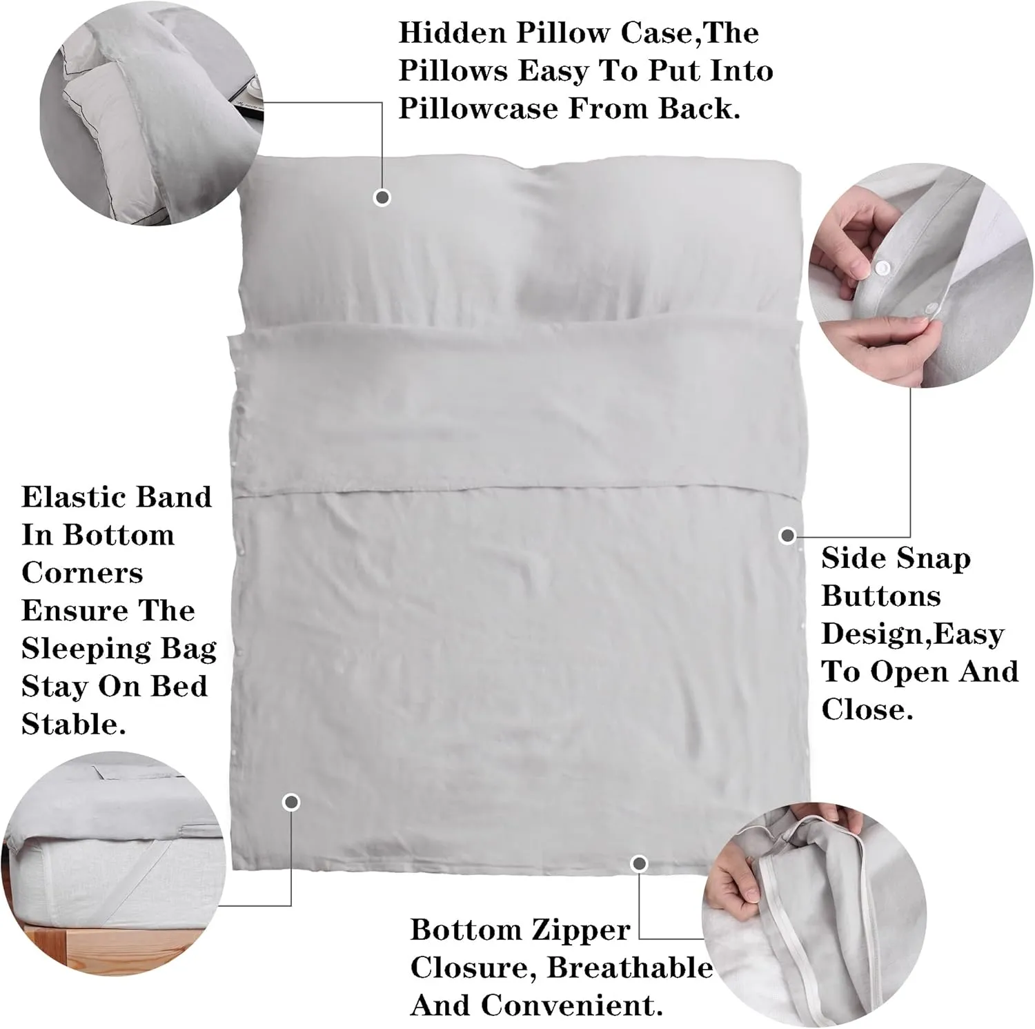 S VICTORY SYMBOL 100% Linen Portable Bed Sheet,Sleeping Bag Liner for Hotel and Travel,Sleep Sack Adult-Ultra Lightweight Backpacking with Zipper