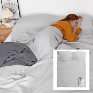 S VICTORY SYMBOL 100% Linen Portable Bed Sheet,Sleeping Bag Liner for Hotel and Travel,Sleep Sack Adult-Ultra Lightweight Backpacking with Zipper